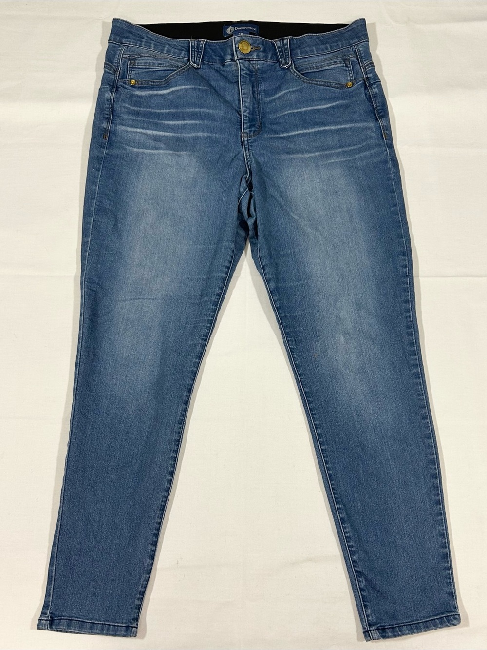 Democracy Ab Technology Jeans Ankle Womens Sz 16 Medium Wash Stretch Skinny Blue